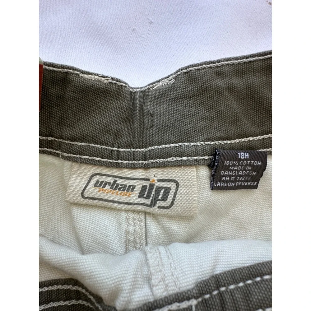 Urban Pipeline Carpenter Shorts Boys 18 Khaki Tan‎ NEW Adjustable Waist Utility